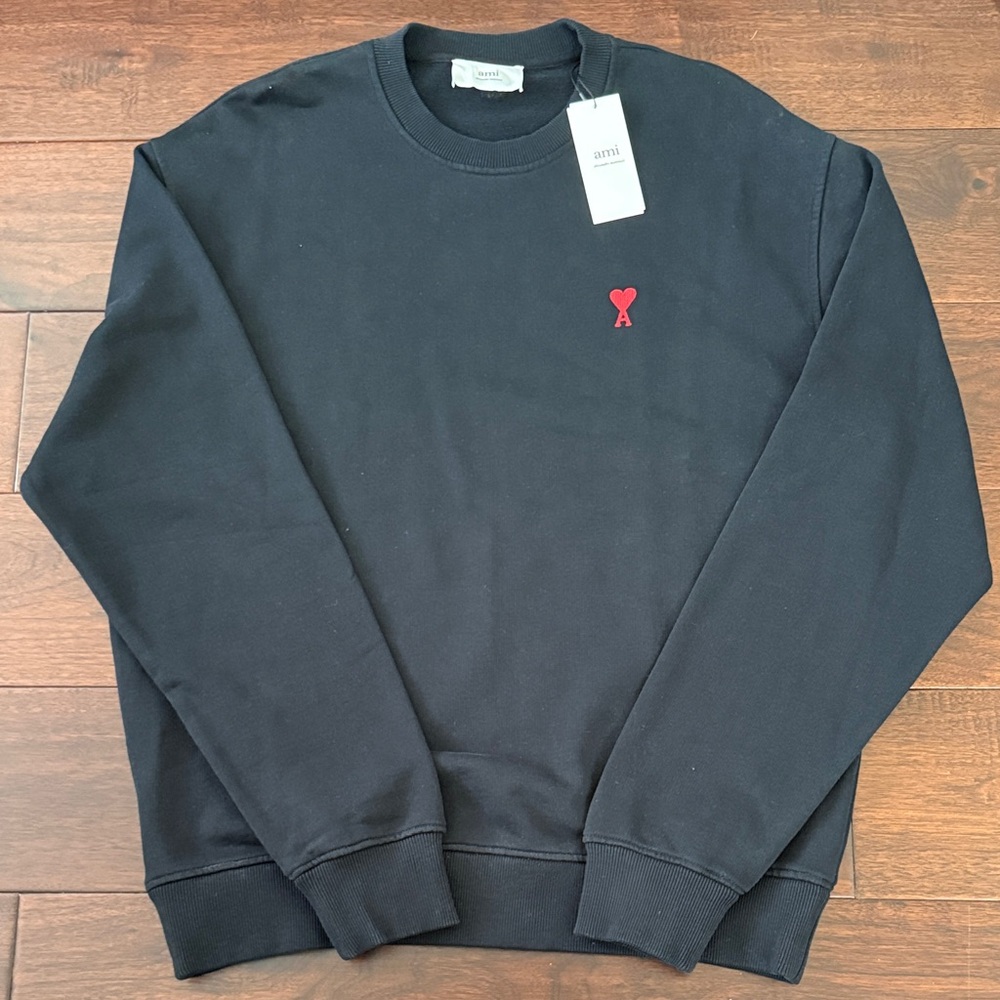 Ami De Coeur Crewneck Sweater in Black XL, Brand New